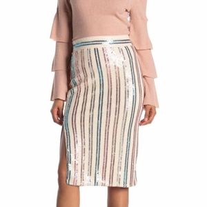 Rachel Roy high waisted cottoncandy sequin skirt